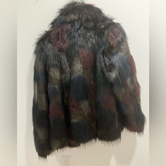 Rachel Roy Faux Fur Jacket - Multicolor Size L - Picture 4 of 5